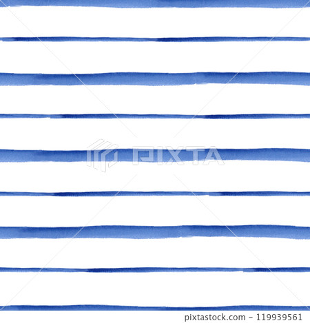 Seamless pattern with blue watercolor stripes. Watercolor illustration for textile design as a companion, decoration of holidays in a marine style, sea restaurants Seamless pattern with blue watercolor stripes. Watercolor illustration for textile design as a companion, decoration of holidays in a marine style, sea restaurants 119939561