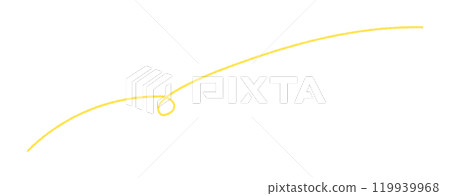 Hand-drawn curled yellow horizontal lines - simple and stylish design material Hand-drawn curled yellow horizontal lines - simple and stylish design material 119939968