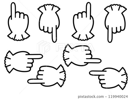 Lace gloves pointing mark set (black and white) Lace gloves pointing mark set (black and white) 119940024
