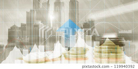 Business intelligence marketing finance management. Mixed Media 119940392