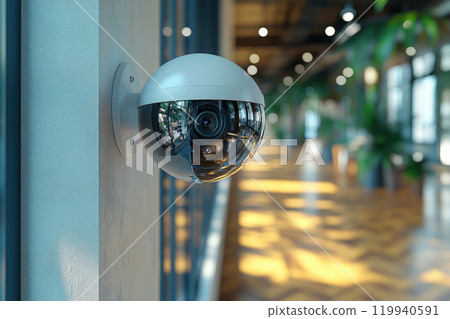 surveillance camera on the wall in some interior surveillance camera on the wall in some interior 119940591