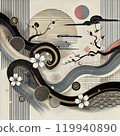 Abstract art with an Edo period theme that blends in well with modern spaces 119940890