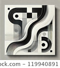 Abstract art in black and white. Modern and minimalist design. 119940891