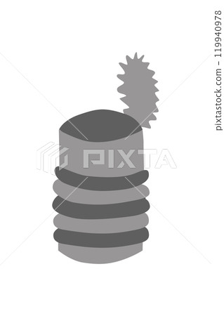 Simple clip art illustration of grey open tin can 119940978