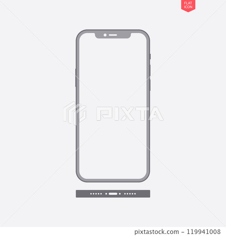 smartphone icon in glyph design style isolated on grey background. gray mobile phone symbol. vector illustration smartphone icon in glyph design style isolated on grey background. gray mobile phone symbol. vector illustration 119941008