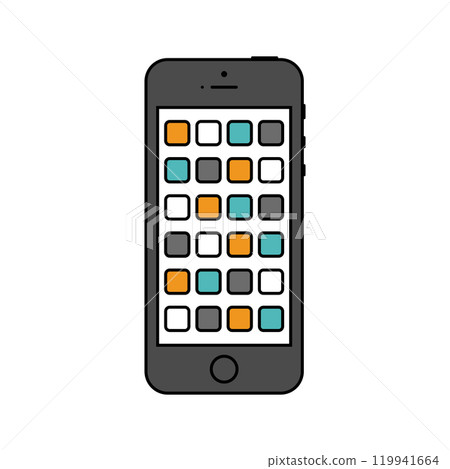 smartphone icon in the style thin line flat design isolated on white background. vector illustration 119941664