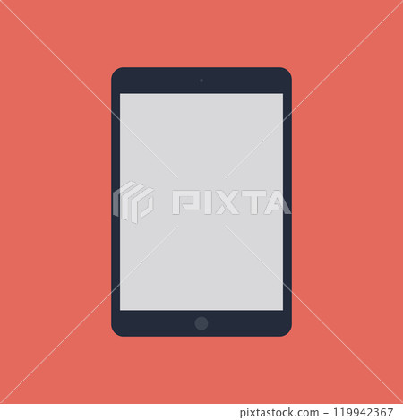 tablet icon in the style flat design isolated on red background. vector illustration tablet icon in the style flat design isolated on red background. vector illustration 119942367