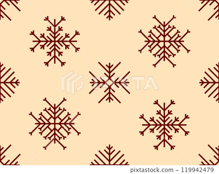 Snowflakes seamless pattern. Winter background with geometric snowflakes of different shapes. Christmas and New Year design for wallpaper, wrappers and covers. Vector illustration Snowflakes seamless pattern. Winter background with geometric snowflakes of different shapes. Christmas and New Year design for wallpaper, wrappers and covers. Vector illustration 119942479