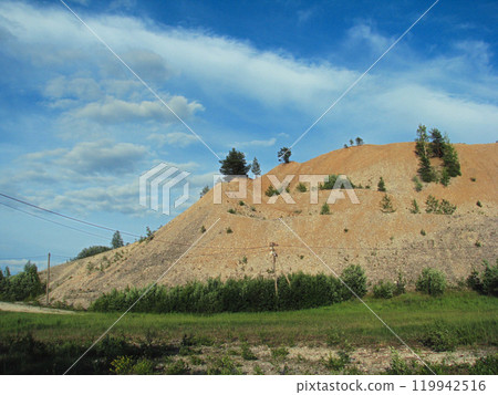 Mining museum landscape with mountain 119942516