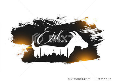 bakrid wishes greeting background with goat and mosque design bakrid wishes greeting background with goat and mosque design 119943686