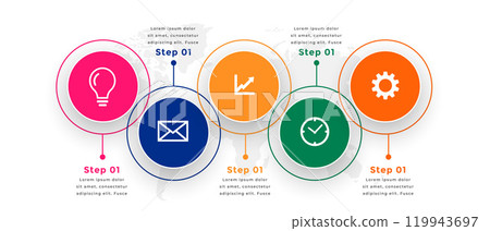 professional infographic template in circular style 119943697
