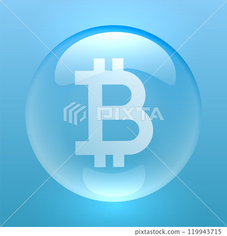 bitcoin symbol inside a bubble 119943715