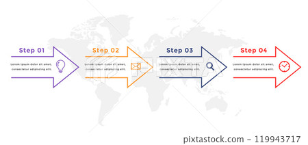 arrow line style modern infographic design 119943717