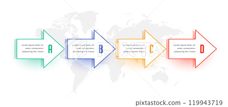 arrow style directional infographic design 119943719