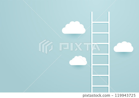 ladder climb up the sky with clouds ladder climb up the sky with clouds 119943725
