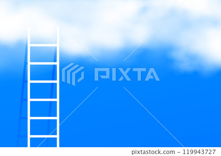 stairway ladder into the clouds concept background 119943727