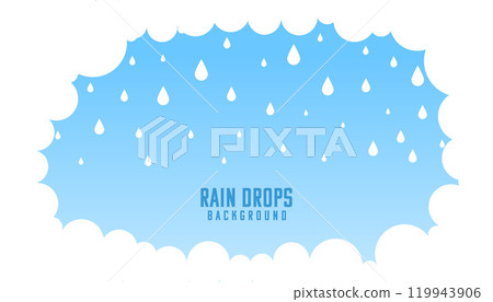 fluffy clouds with rain drops background 119943906