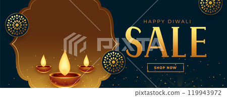 premium diwali sale banner in golden colors premium diwali sale banner in golden colors 119943972