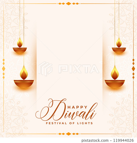 happy diwali decorative festival nice card design 119944026