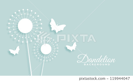 dandelion flower with butterfly background dandelion flower with butterfly background 119944047