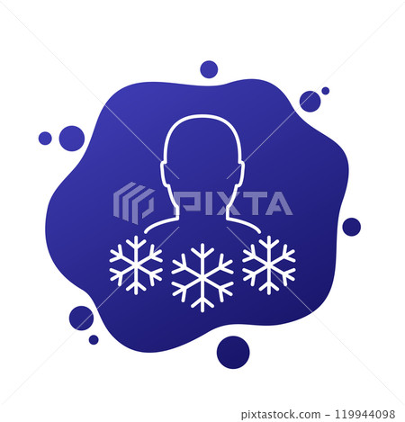 Cryotherapy icon, cold therapy line vector design 119944098
