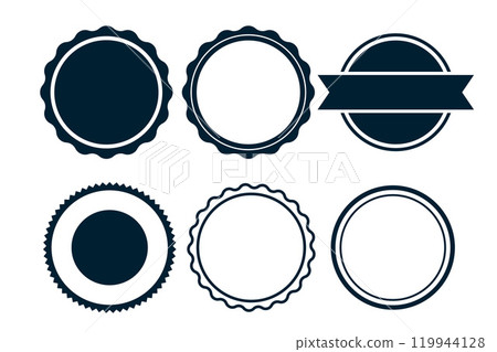 empty blank labels or circular stamps set of six 119944128