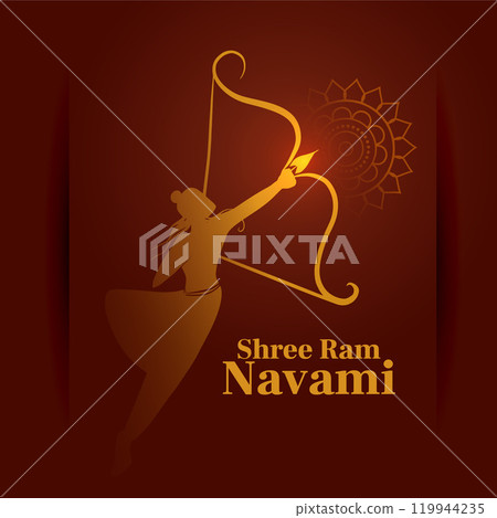 ram navami greeting card with bow and arrow 119944235