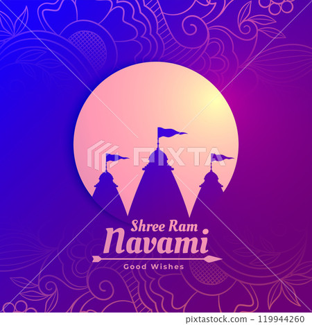 shree ram navami temple greeting design 119944260