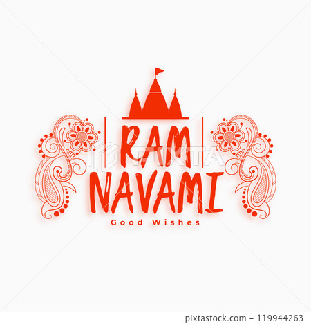 ram navami decorative festival card design 119944263