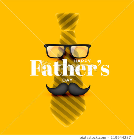 realistic happy father's day yellow card design realistic happy father's day yellow card design 119944287