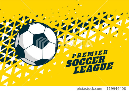 yellow sports background with football soccer and triangle halftone yellow sports background with football soccer and triangle halftone 119944408