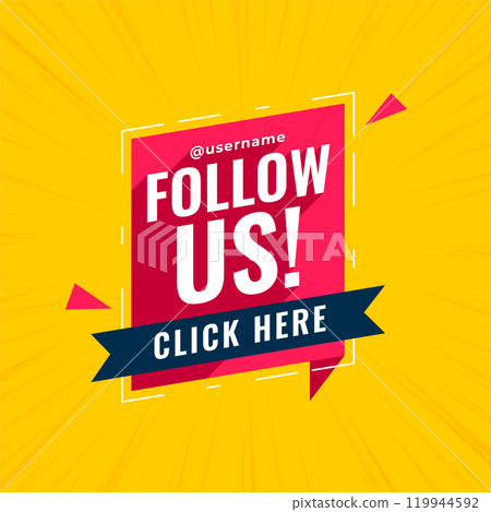 follow us banner in chat bubble style 119944592
