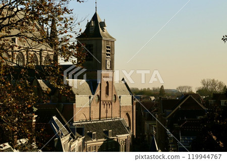 Autumn in the Netherlands: Leiden Hooglands Church (Leiden, Netherlands) 119944767