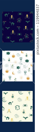 Vertical border, set Magic and heavens seamless pattern, with magical elements, of the witchcraft theme Vertical border, set Magic and heavens seamless pattern, with magical elements, of the witchcraft theme 119944837