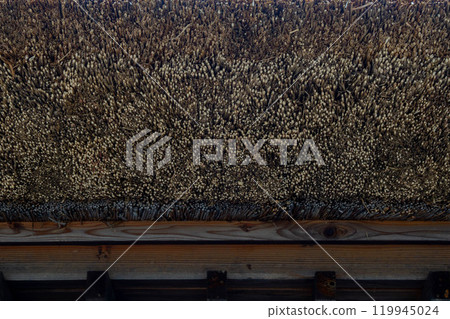 Thatched roof eaves 119945024