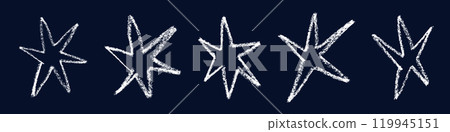 Hand drawn star with crayon and chalk texture. Kid friendly shape with sketchy pencil lines and brush strokes. Flat vector illustration isolated on background Hand drawn star with crayon and chalk texture. Kid friendly shape with sketchy pencil lines and brush strokes. Flat vector illustration isolated on background 119945151
