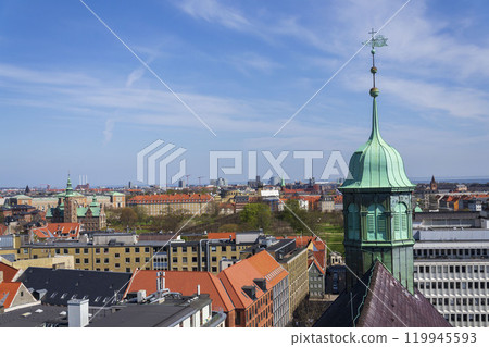 Copenhagen city skyline on sunny summer day, Denmark Copenhagen city skyline on sunny summer day, Denmark 119945593