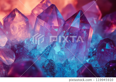 Crystals sparkle in the light. Mineral formations. Crystals sparkle in the light. Mineral formations. 119945910