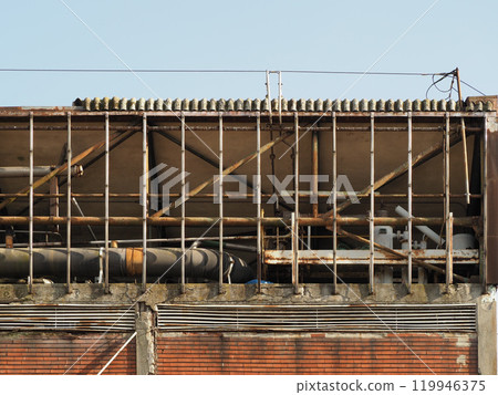 abandoned factory ruins 119946375