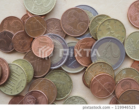 Euro coins European Union currency 119946525