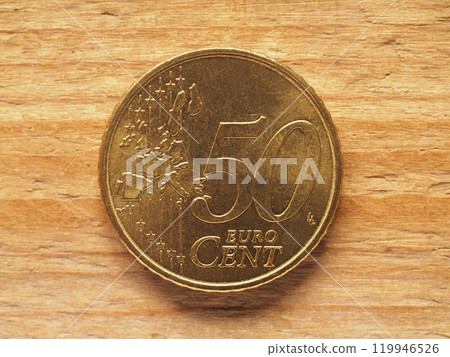 50 cents coin common side, currency of Europe 50 cents coin common side, currency of Europe 119946526