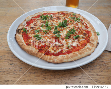 margherita pizza baked food 119946537