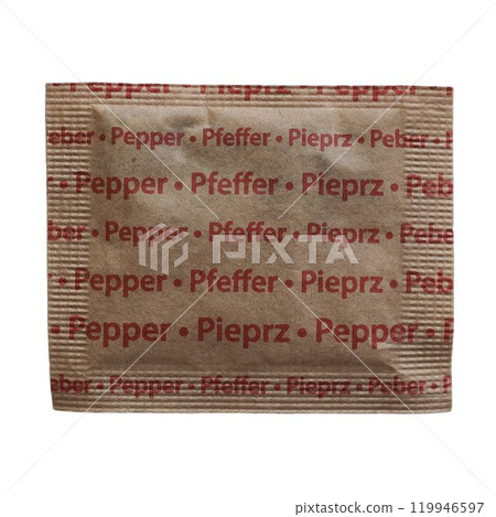 individual pepper sachet isolated over white individual pepper sachet isolated over white 119946597