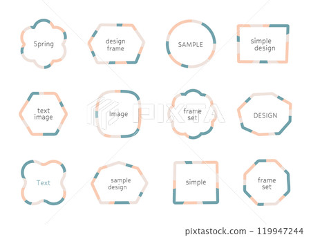 Set of loose frames Frame Background Decoration Title Cute Simple Soft Material Color 119947244