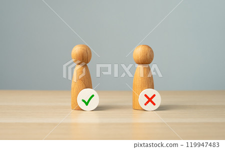 Acceptance and rejection of candidates. Hiring. Recruiting. Concept of candidate selection. Acceptance and rejection of candidates. Hiring. Recruiting. Concept of candidate selection. 119947483