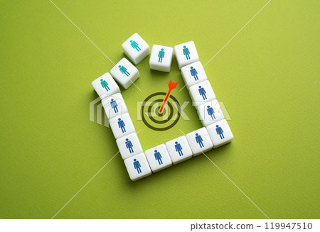 Gather around a common goal. Teamwork. Collaboration of participants. Teamwork and goal achievement. 119947510