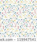 cute seamless pattern with confetti 119947541