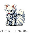 Pomeranian pixel angry expression 119948065