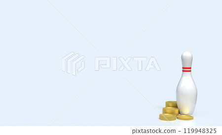 The pin bowling and coins for Business concept 3d rendering. The pin bowling and coins for Business concept 3d rendering. 119948325