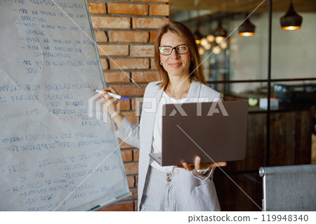 Creating a Professional Presentation Within a Sleek and Modern Office Environment Creating a Professional Presentation Within a Sleek and Modern Office Environment 119948340